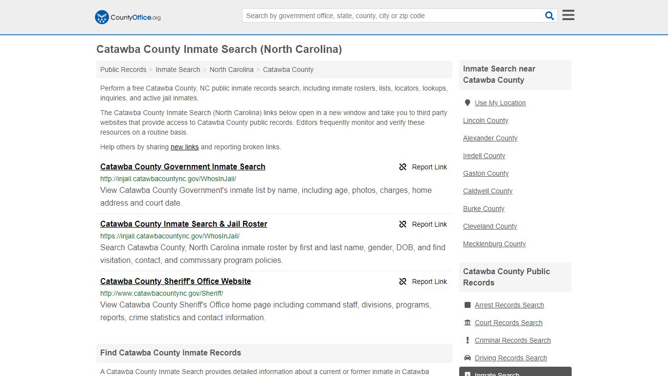 Inmate Search - Catawba County, NC (Inmate Rosters & Locators)